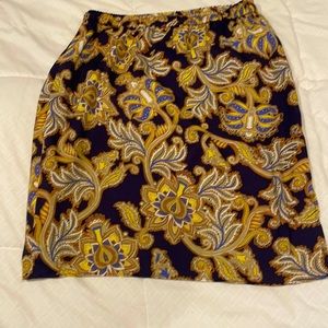 Loft small blue paisley print skirt